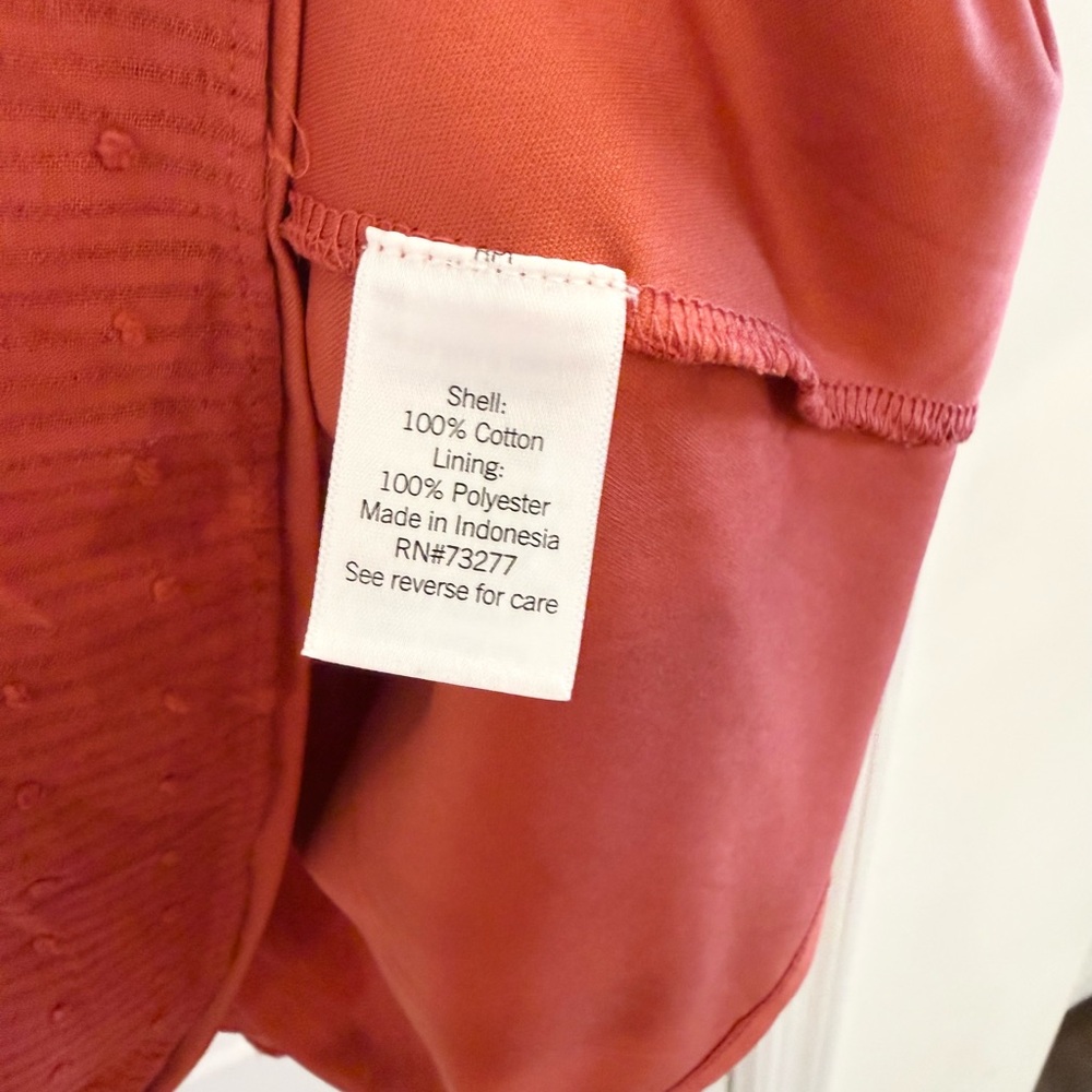 Textured Rust Button Front Belted Shirt Dress Size 1X - Picture 12 of 12